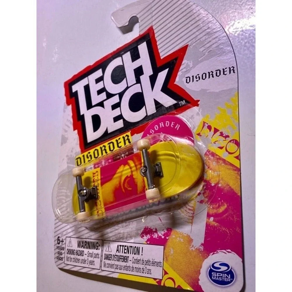 Tech Deck Disorder Rare Fingerboard Skateboard‎ Yellow Pink Spin Master NIP 2022